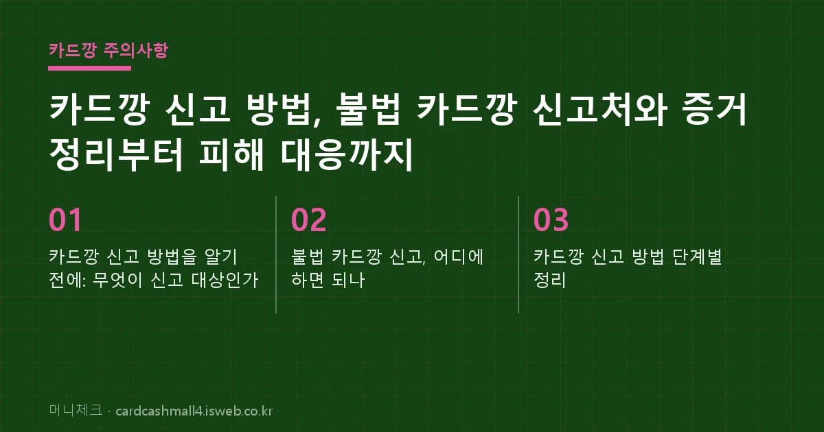 카드깡 신고 방법 핵심 내용을 정리한 요약 카드